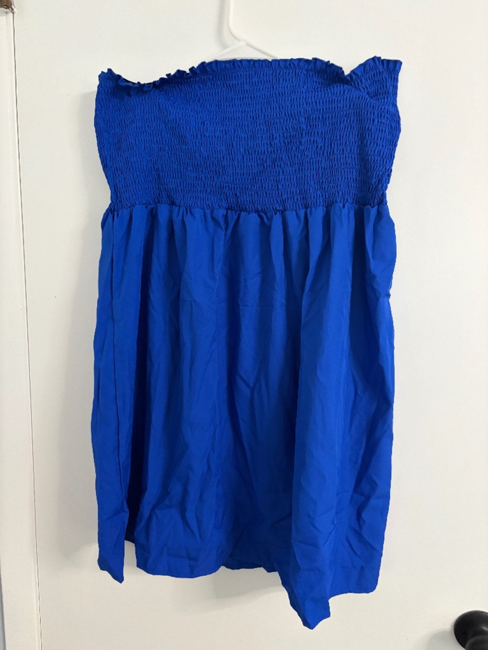 4x strapless blue tube top blouse